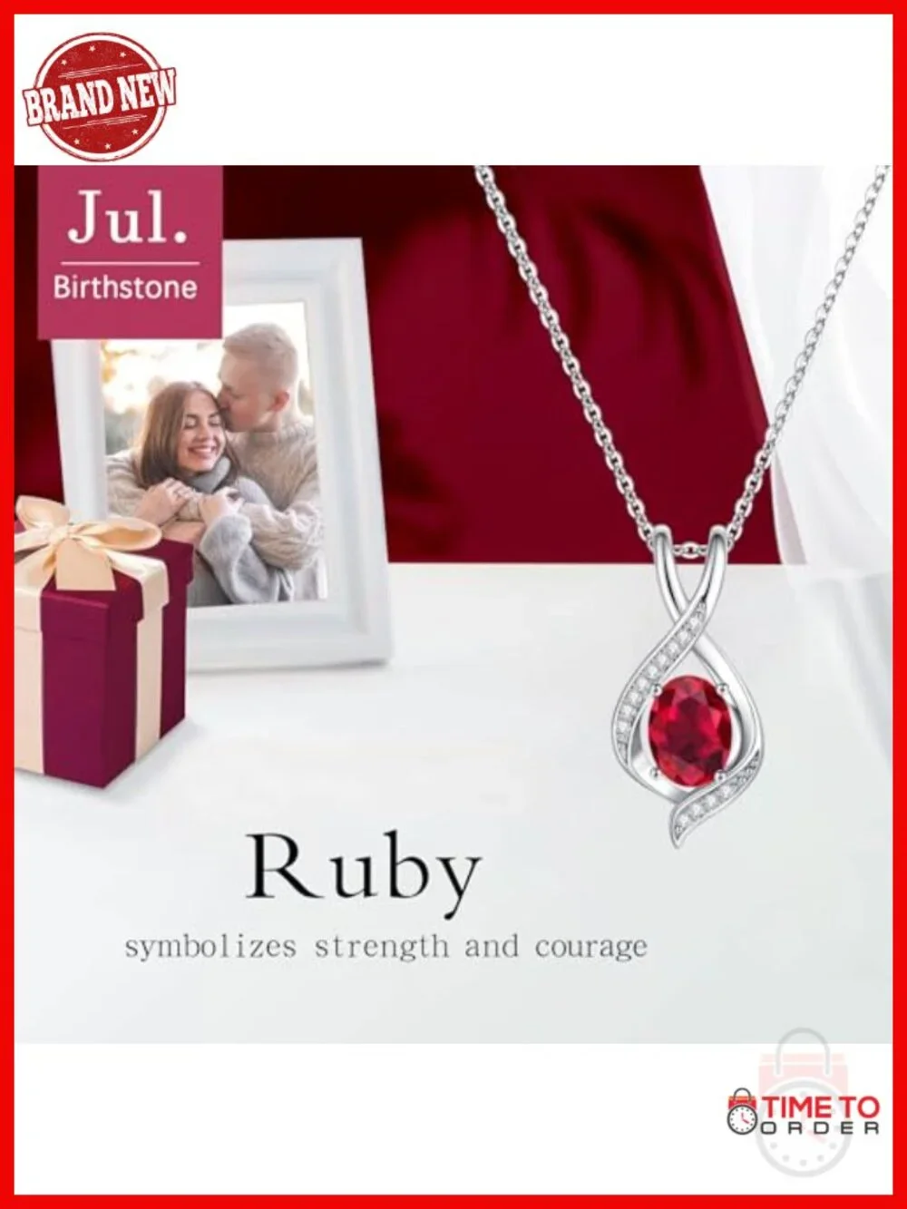 925 Sterling Silver Birthstone Pendant Necklace with Oval Cubic Zirconia Charm